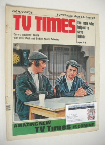 TV Times magazine - Peter Cook and Dudley Moore cover (14-20 September 1968)