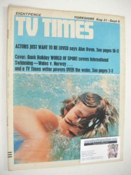 TV Times magazine - Swimming cover (31 August - 6 September 1968)