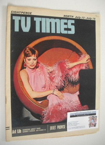 <!--1968-07-13-->TV Times magazine - Juliet Prowse cover (13-19 July 1968)