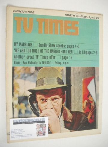 <!--1968-04-20-->TV Times magazine - Ray McAnally cover (20-26 April 1968)