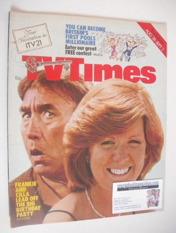 TV Times magazine - Frankie Howerd and Cilla Black cover (28 August - 3 September 1976)