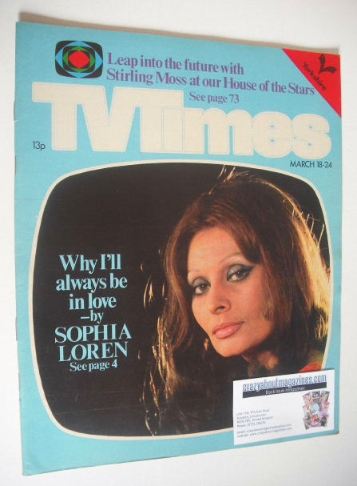 TV Times magazine - Sophia Loren cover (18-24 March 1978)