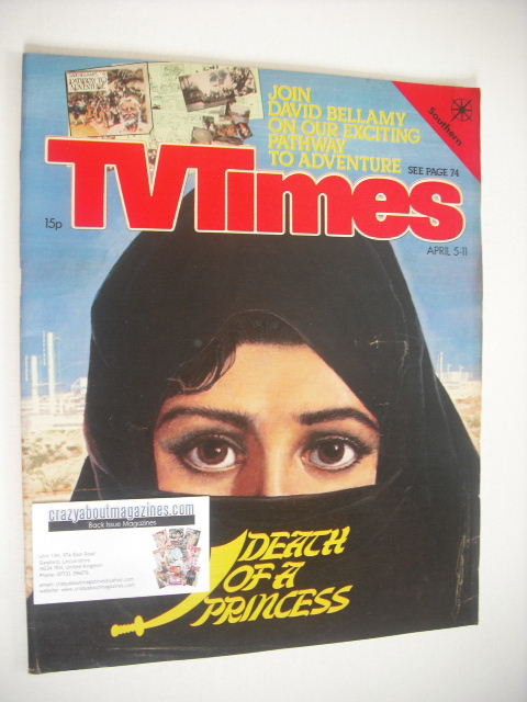 <!--1980-04-05-->TV Times magazine - Death Of A Princess cover (5-11 April 