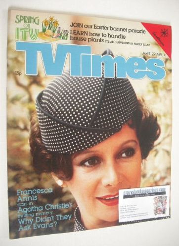 TV Times magazine - Francesca Annis cover (29 March - 4 April 1980)