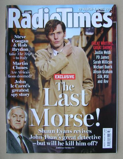Radio Times magazine - Shaun Evans cover (29 March - 4 April 2014)