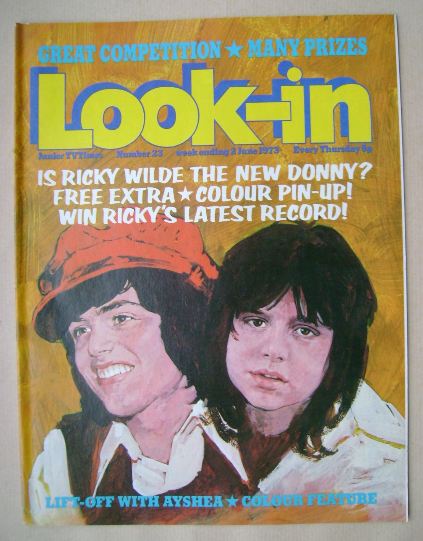 Look In magazine - Ricky Wilde & Donny Osmond cover (2 June 1973)
