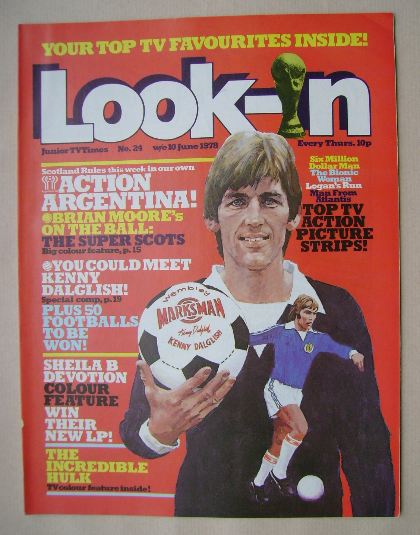 Look In magazine - Kenny Dalglish cover (10 June 1978)
