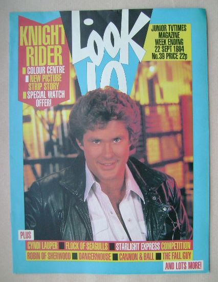 Look In magazine - David Hasselhoff cover (22 September 1984)