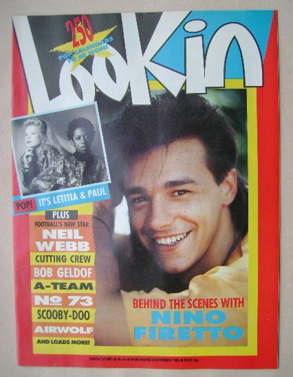 Look In magazine - Nino Firetto cover (8 November 1986)