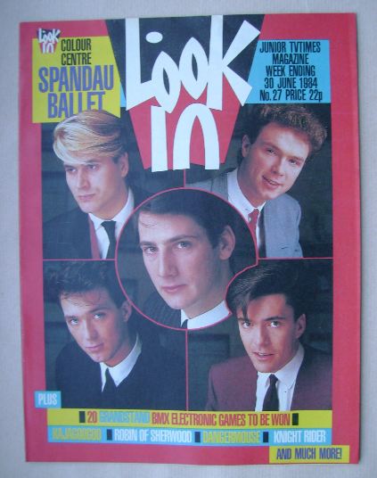 Look In magazine - Spandau Ballet cover (30 June 1984)