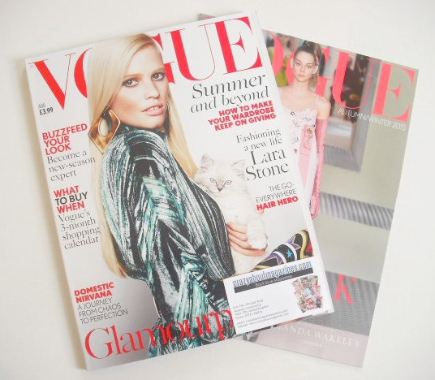 British Vogue magazine - August 2015 - Lara Stone cover