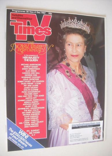 TV Times magazine - Queen Elizabeth II cover (28 November - 4 December 1987)