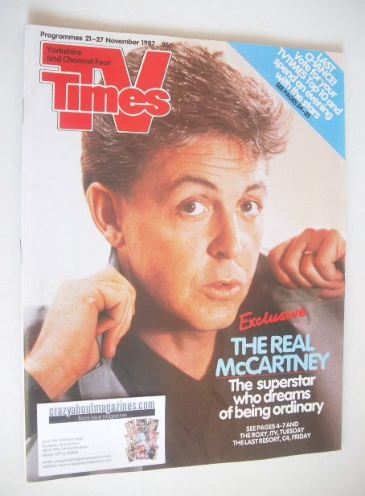 TV Times magazine - Paul McCartney cover (21-27 November 1987)