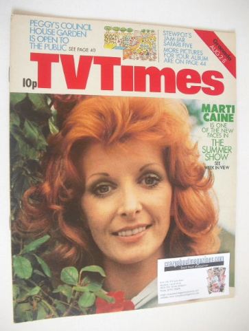 TV Times magazine - Marti Caine cover (2-8 August 1975)
