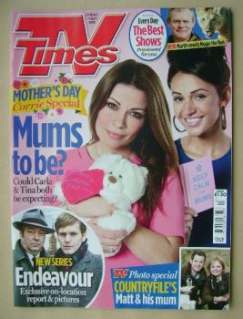 TV Times magazine - Alison King and Michelle Keegan cover (29 March - 4 April 2014)