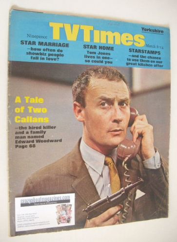 TV Times magazine - Edward Woodward cover (8-14 March 1969)