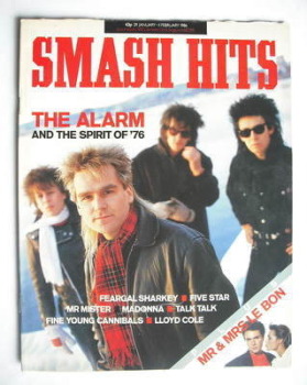 Smash Hits magazine - The Alarm cover (29 January - 11 February 1986)