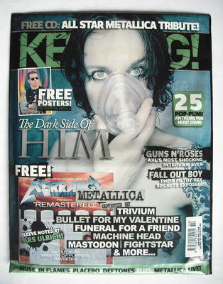 <!--2006-04-08-->Kerrang magazine - HIM Ville Valo cover (8 April 2006 - Is