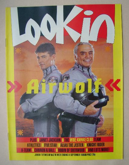 Look In magazine - Jan-Michael Vincent and Ernest Borgnine cover (6 September 1986)