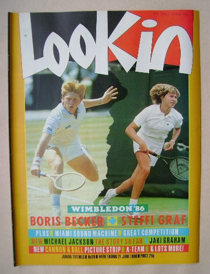 Look In magazine - Boris Becker / Steffi Graf cover (21 June 1986)
