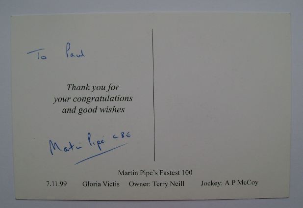 Martin Pipe autograph (signed photograph)