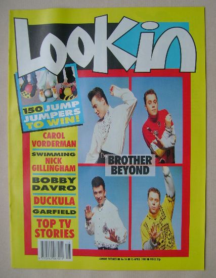 <!--1989-04-15-->Look In magazine - Brother Beyond cover (15 April 1989)
