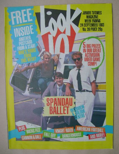 Look In magazine - Spandau Ballet cover (24 September 1983)