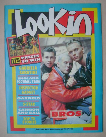 Look In magazine - Bros cover (18 June 1988)
