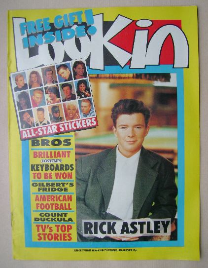 Look In magazine - Rick Astley cover (22 October 1988)