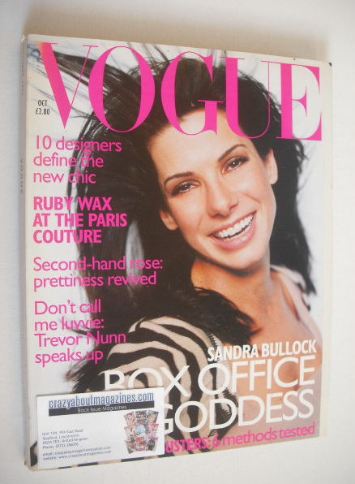 British Vogue magazine - October 1996 - Sandra Bullock cover