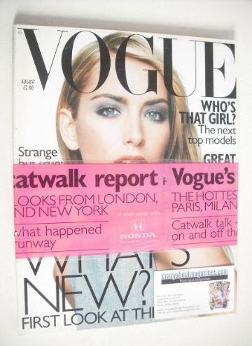 British Vogue magazine - August 1997 - Georgina Grenville cover