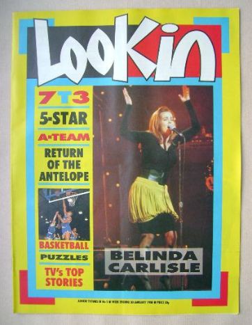 Look In magazine - Belinda Carlisle cover (30 January 1988)