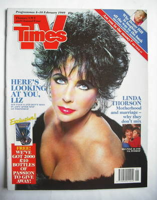 TV Times magazine - Elizabeth Taylor cover (4-10 February 1989)