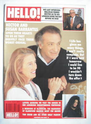 Hello! magazine - Susan Barrantes and Hector Barrantes cover (10 March 1990 - Issue 93)