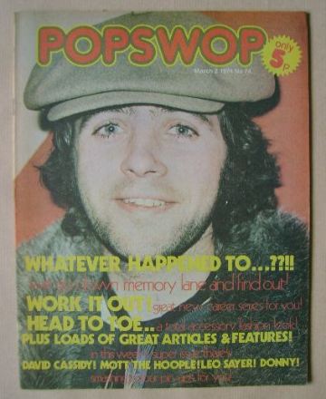 Popswop magazine - 2 March 1974 - David Essex cover