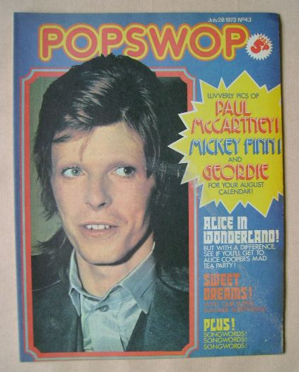 Popswop magazine - 28 July 1973 - David Bowie cover
