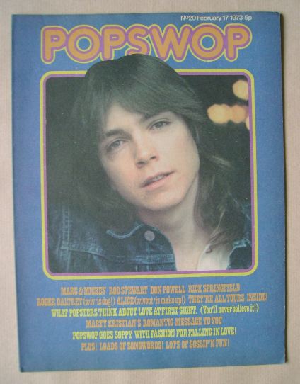 Popswop magazine - 17 February 1973 - David Cassidy cover