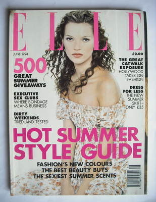 British Elle magazine - June 1994 - Kate Moss cover