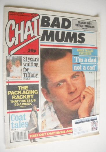 <!--1989-11-25-->Chat magazine - Bruce Willis cover (25 November 1989)