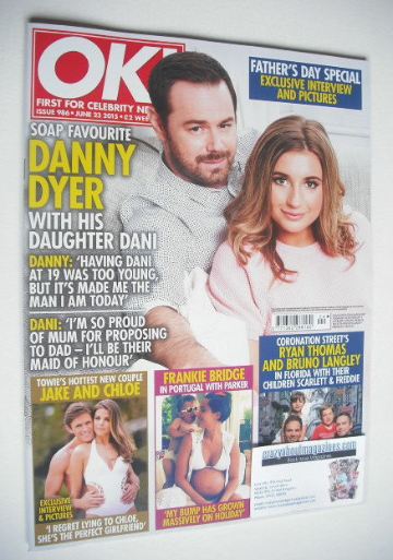 OK! magazine - Danny Dyer and daughter Dani cover (23 June 2015 - Issue 986)