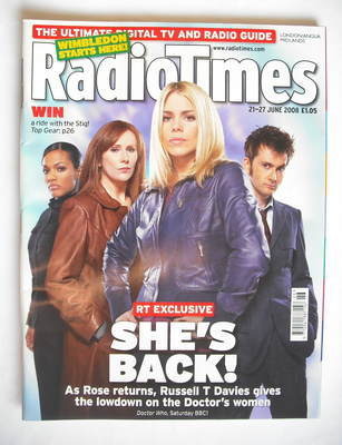 Radio Times magazine - David Tennant, Billie Piper, Freema Agyeman and Catherine Tate cover (21-27 June 2008)