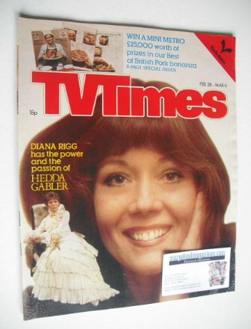 TV Times magazine - Diana Rigg cover (28 February - 6 March 1981)