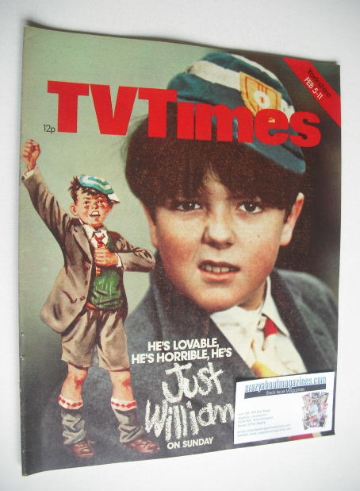 TV Times magazine - Just William cover (5-11 February 1977)