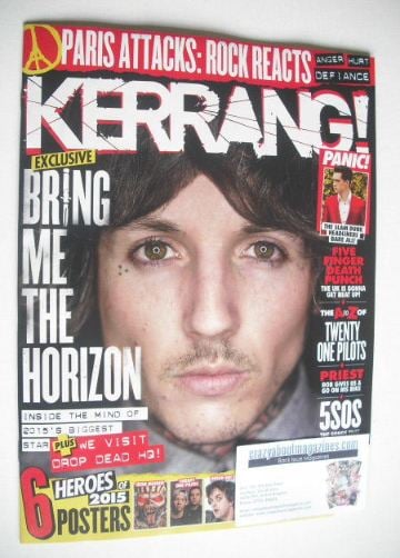 Kerrang magazine - Oli Sykes cover (28 November 2015 - Issue 1596)