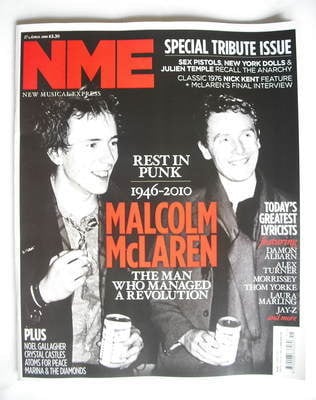 NME magazine - Malcolm McLaren cover (17 April 2010)
