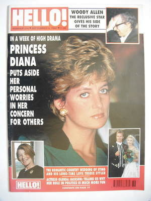 Hello! magazine - Princess Diana cover (5 September 1992 - Issue 218)