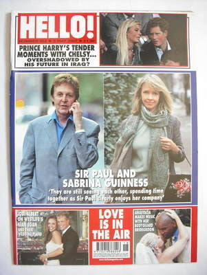 Hello! magazine - Paul McCartney and Sabrina Guinness cover (8 May 2007 - Issue 968)