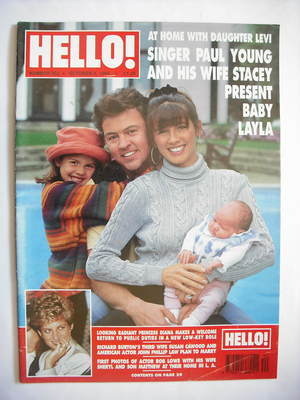 Hello! magazine - Paul Young and Stacey Young and baby Layla cover (8 October 1994 - Issue 325)