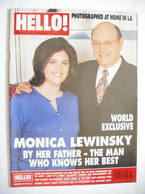 Hello! magazine - Monica Lewinsky and father cover (27 February 1999 - Issue 549)
