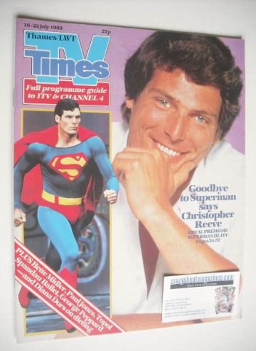 TV Times magazine - Christopher Reeve cover (16-22 July 1983)